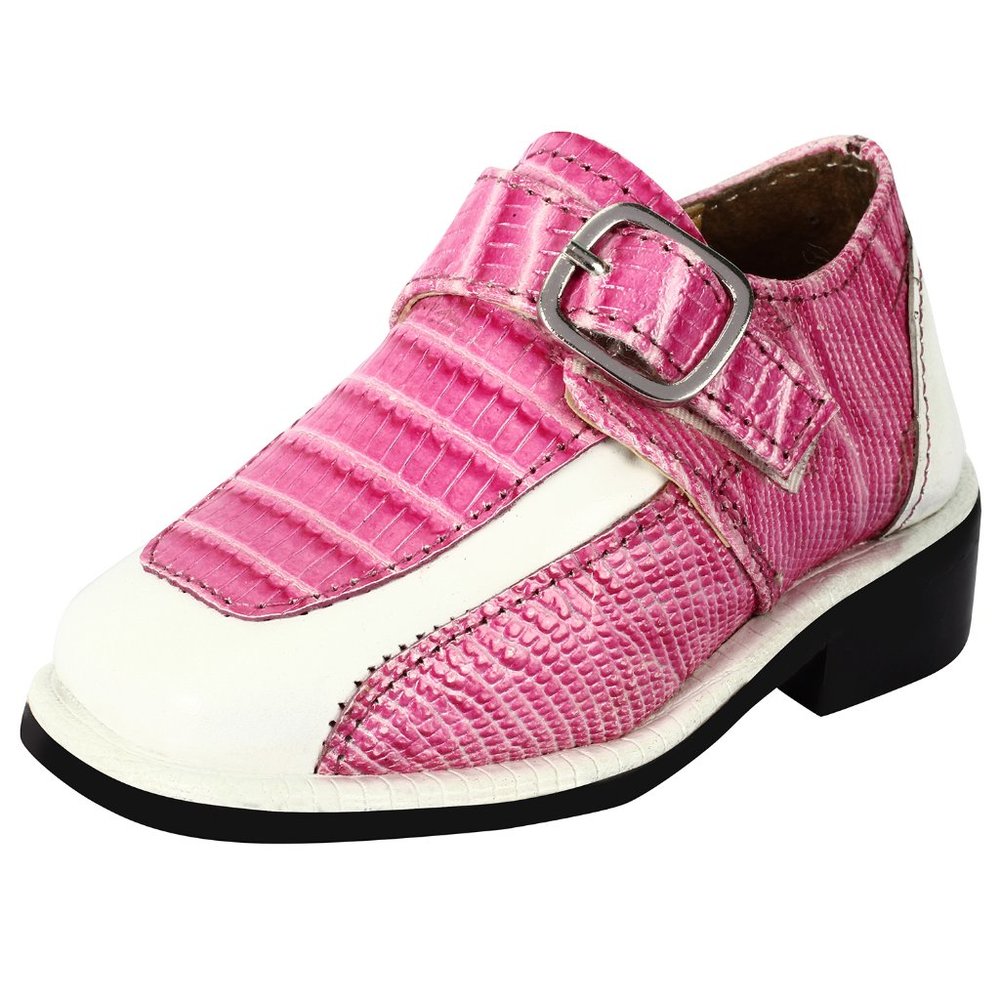 LIBERTYZENO Kid's FUSCHIA LIZARD  Leather Oxford Style Dress Sh…